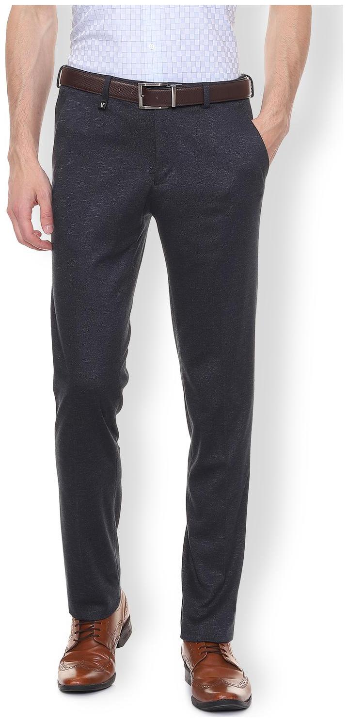 

Van Heusen Men Blue Textured Skinny fit Regular trousers
