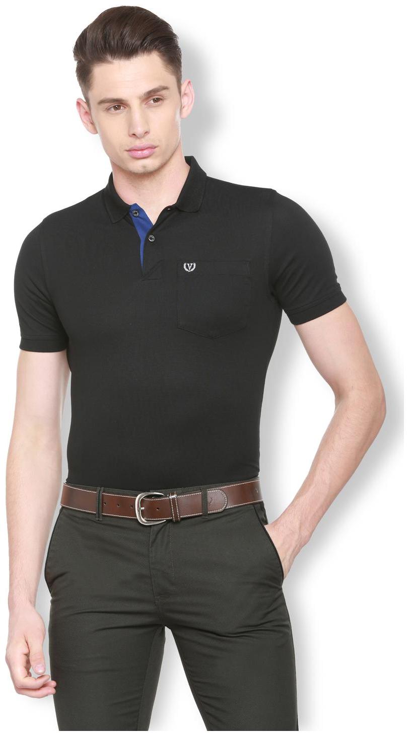 

Van Heusen Men Black Regular fit Cotton Blend Polo collar T-Shirt - Pack Of 1