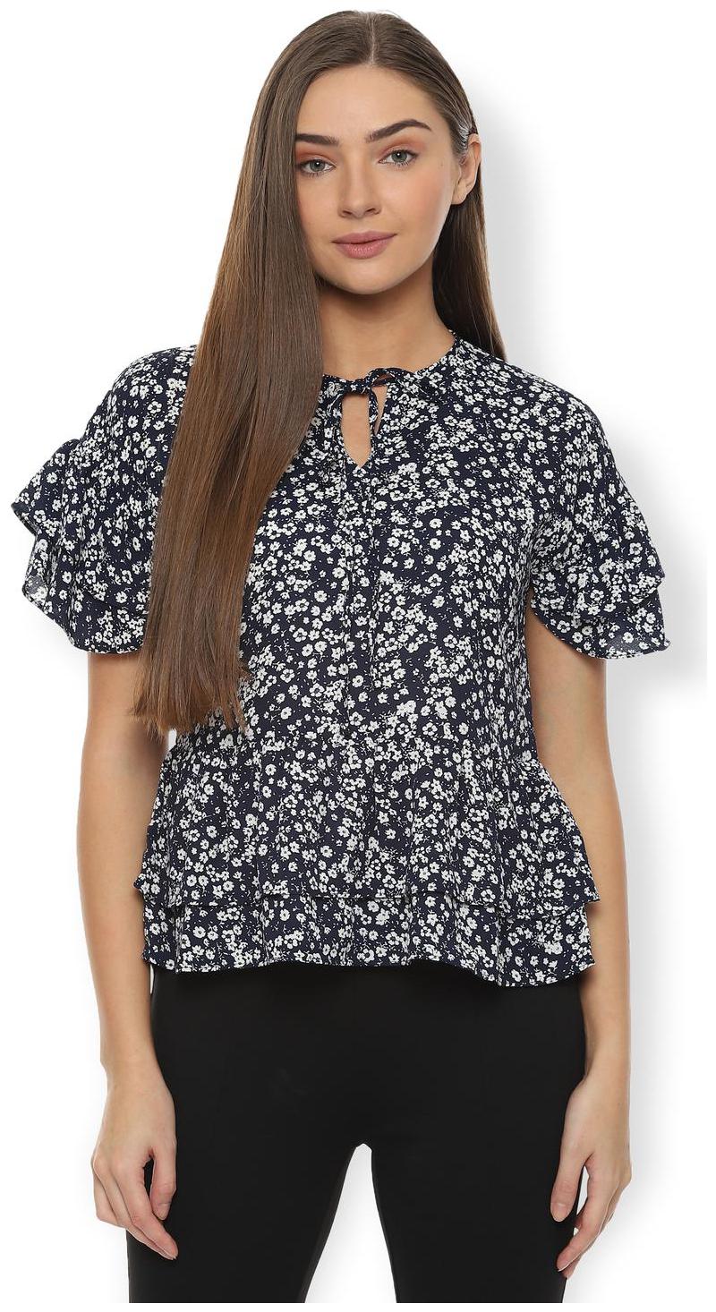 

Van Heusen Women Printed Regular tunic - Black