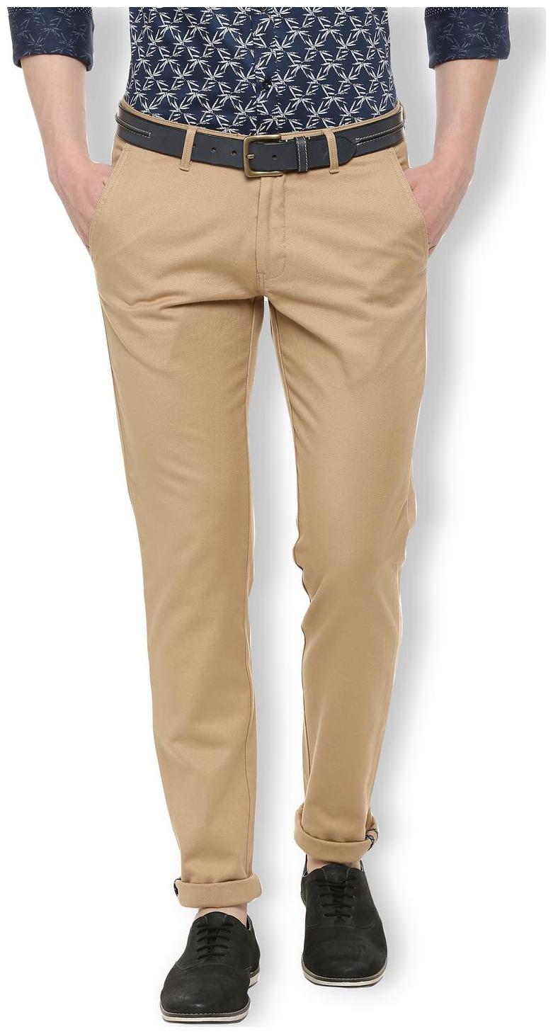 

Van Heusen Men Beige Textured Slim fit Regular trousers
