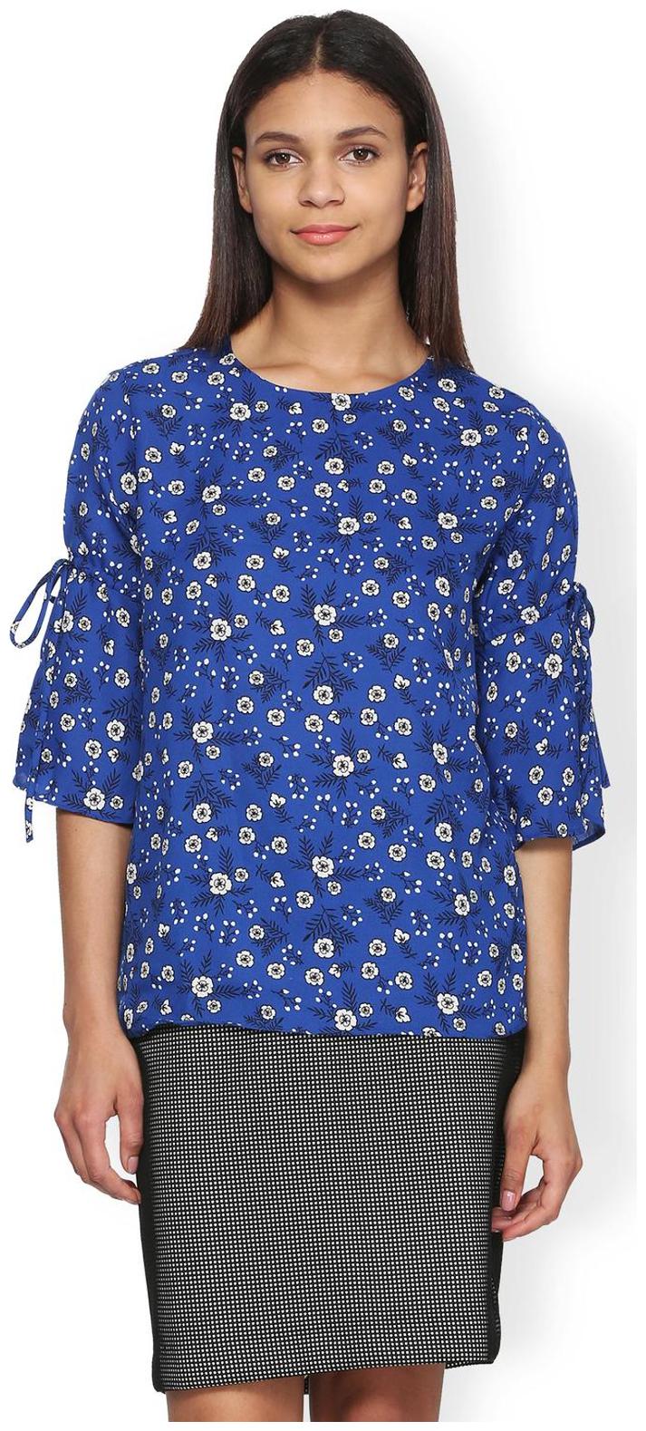 

Van Heusen Women Printed A-line top - Blue