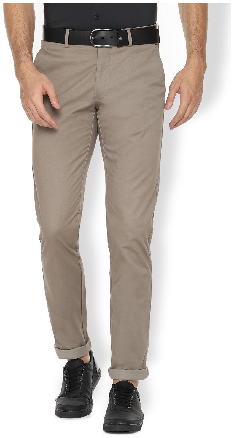 

Van Heusen Men Beige Printed Slim fit Regular trousers