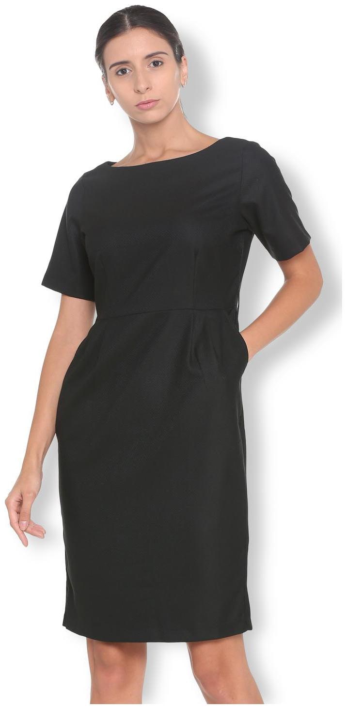

Van Heusen Black Solid A-line dress