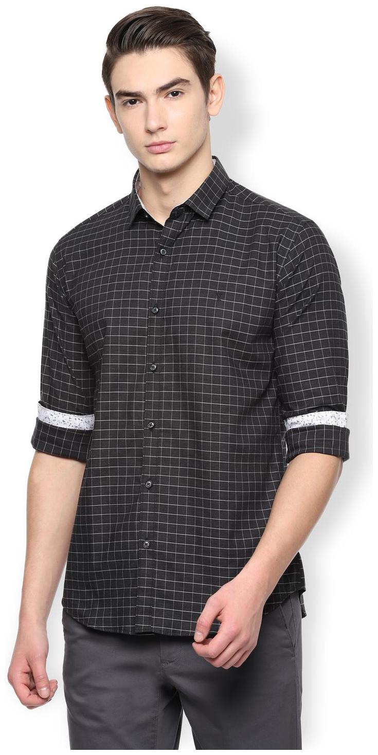 

Van Heusen Men Black Checked Slim Fit Casual Shirt
