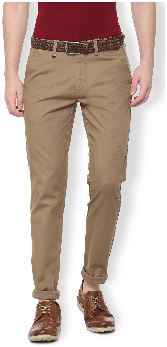 

Van Heusen Men Brown Solid Slim fit Regular trousers