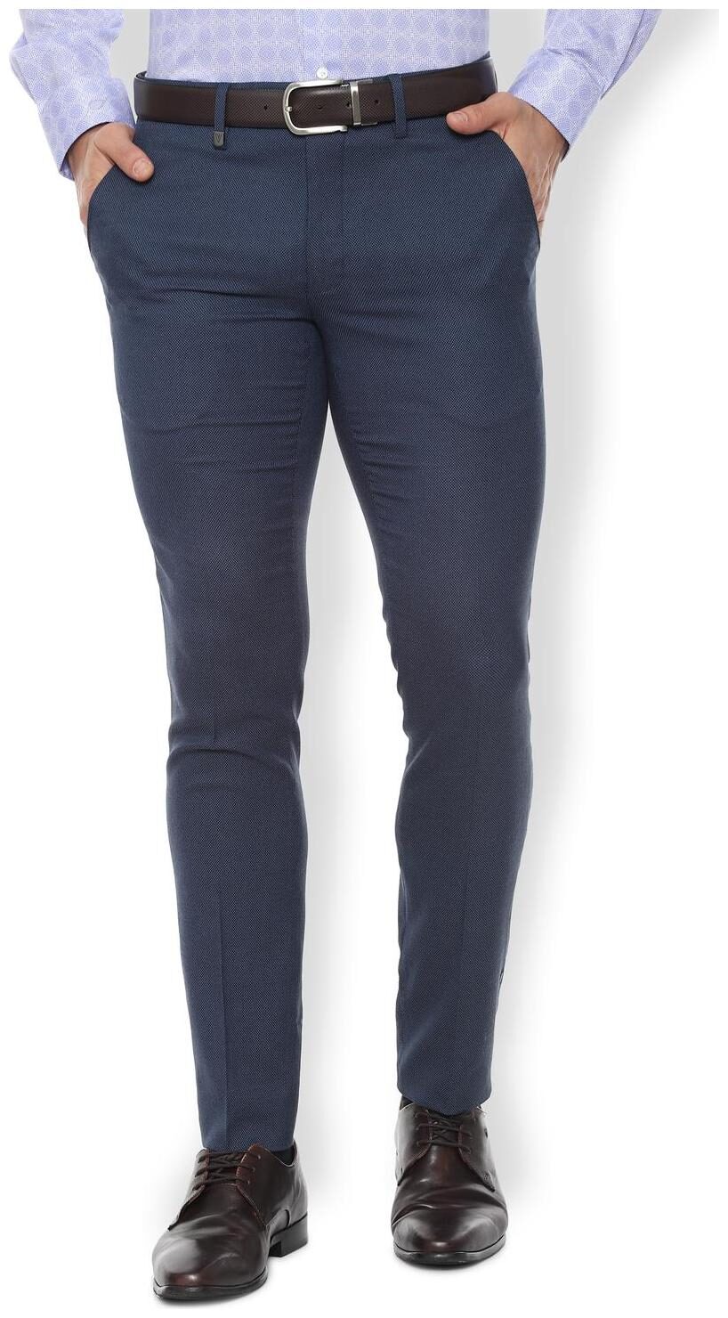 

Van Heusen Men Textured Slim Fit Formal Trouser - Blue