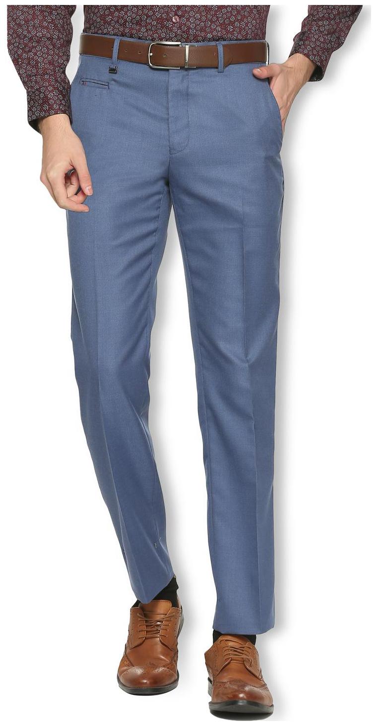 

Van Heusen Men Textured Slim Fit Formal Trouser - Blue