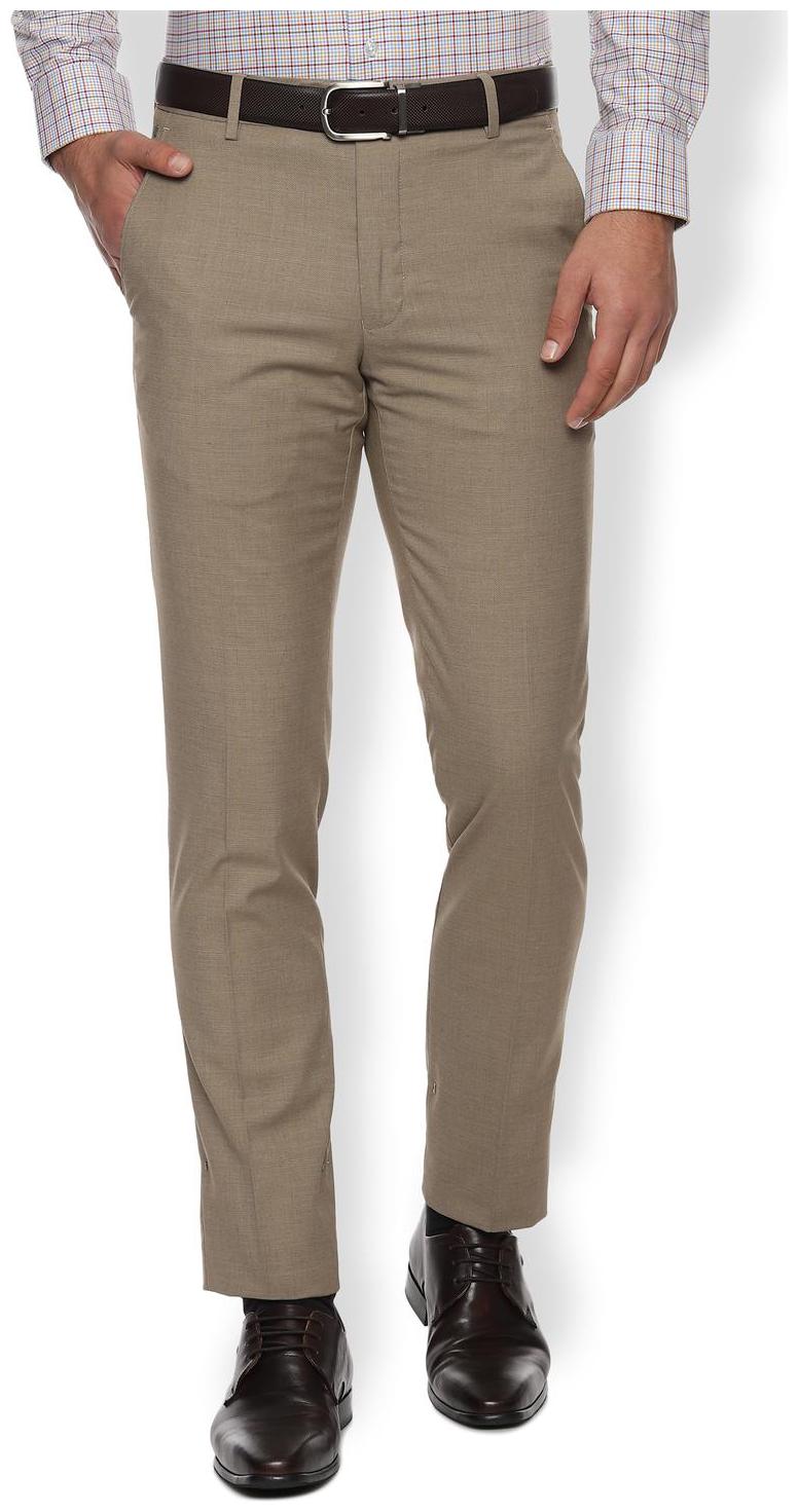 

Van Heusen Men Textured Slim Fit Formal Trouser - Beige