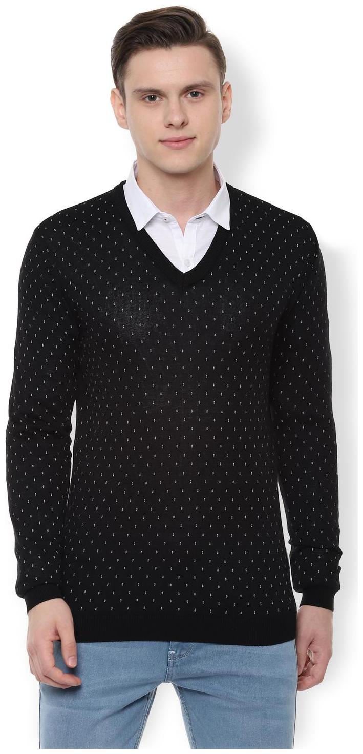 

Van Heusen Men Black V neck Pullover