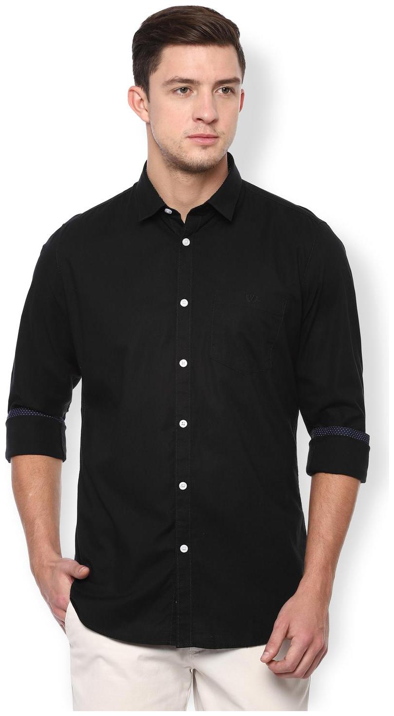 

Van Heusen Men Black Textured Slim Fit Casual Shirt