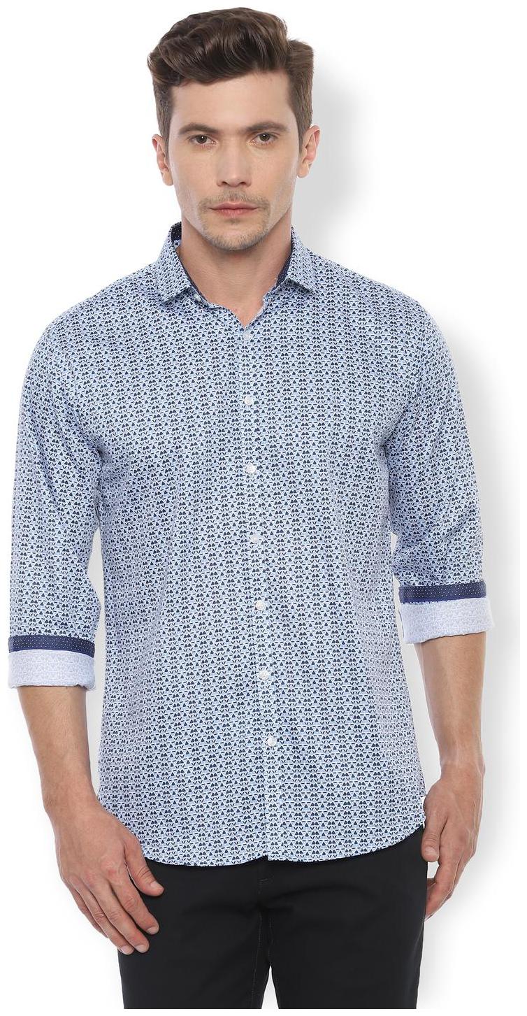 

Van Heusen Men Blue Printed Slim Fit Casual Shirt