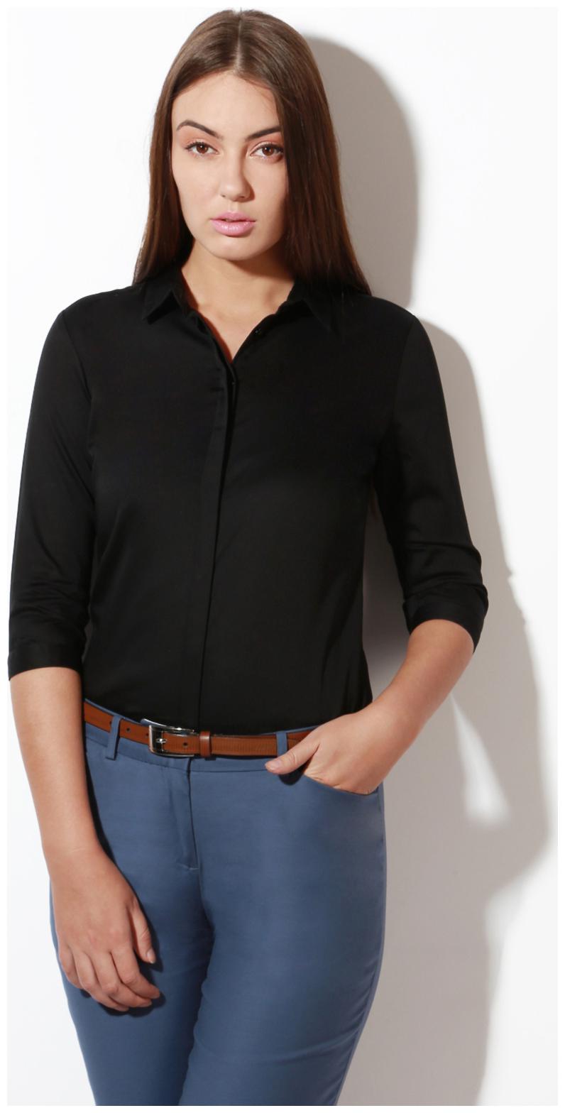 

Van Heusen Women Black Solid Regular Fit Shirt