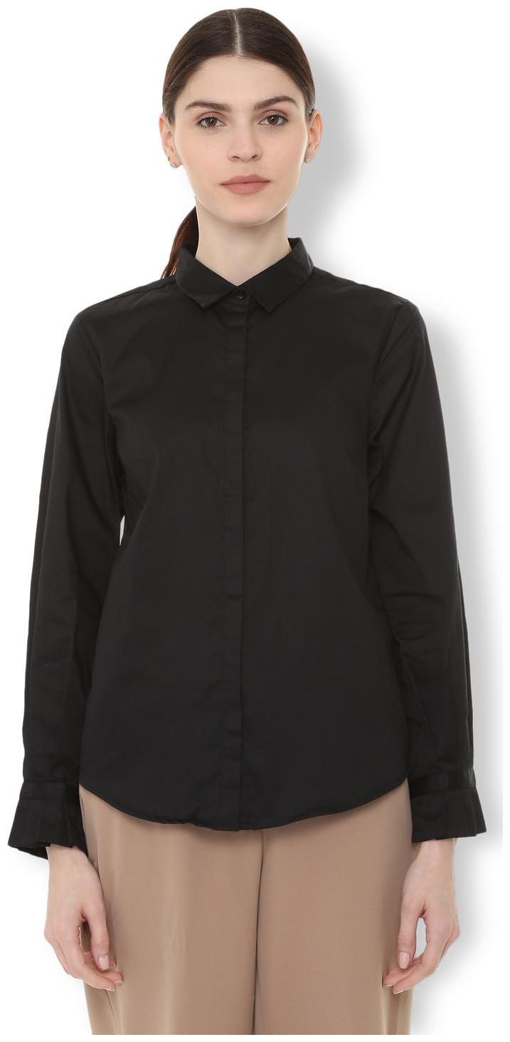 

Van Heusen Women Solid Regular top - Black