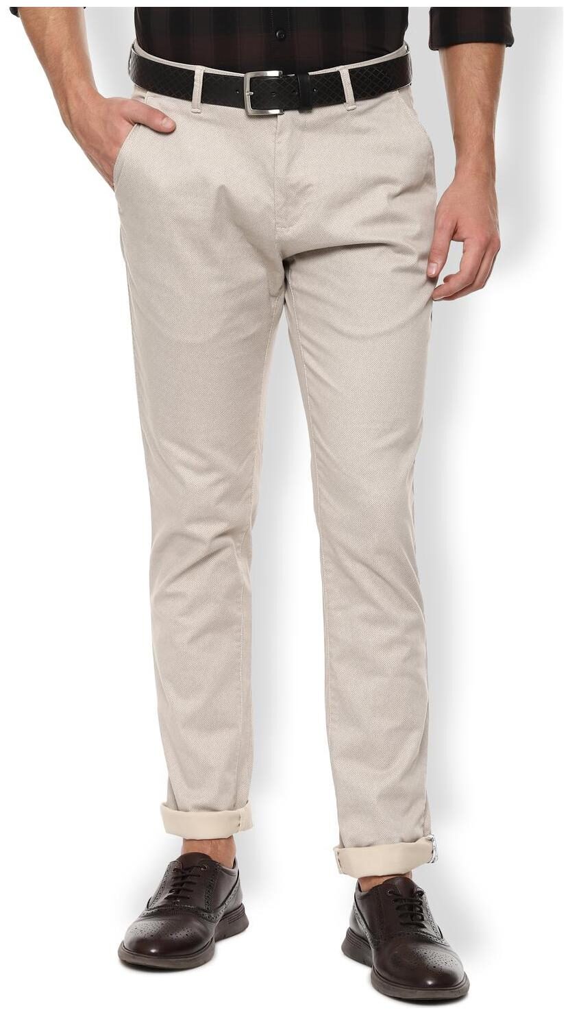 

Van Heusen Men Beige Printed Slim fit Regular trousers