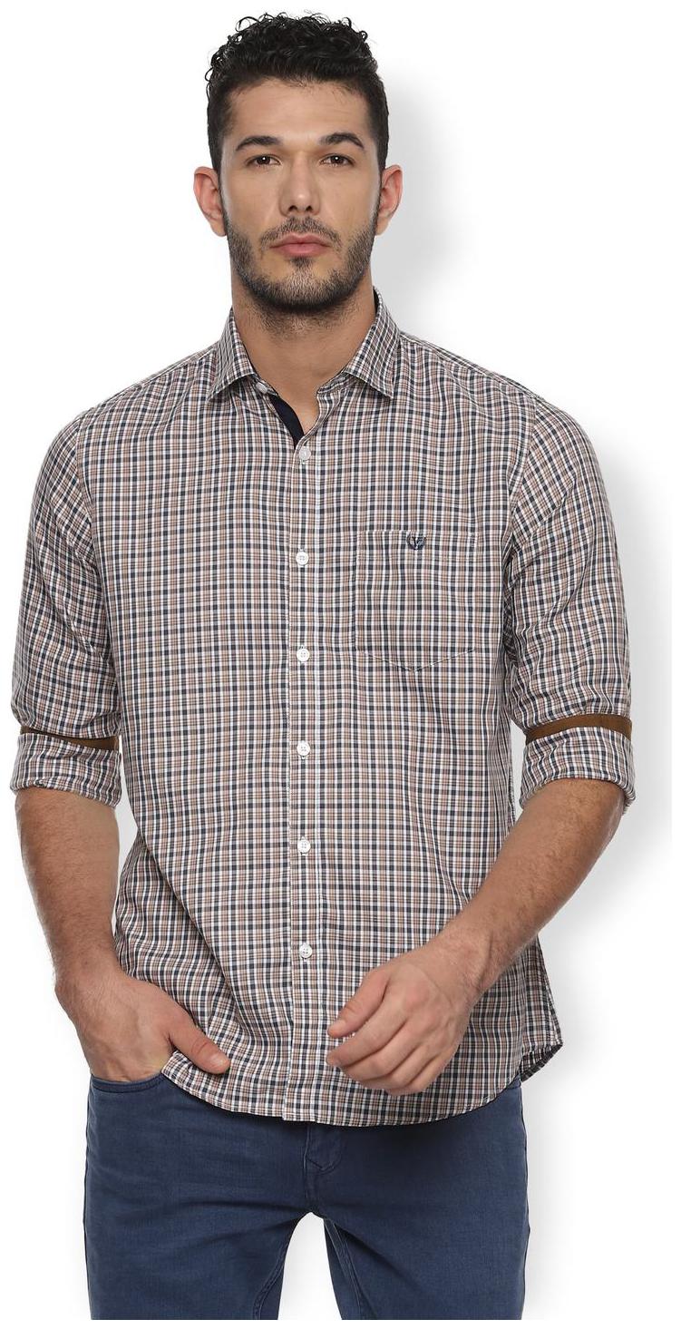 

Van Heusen Men Brown Checked Slim Fit Casual Shirt