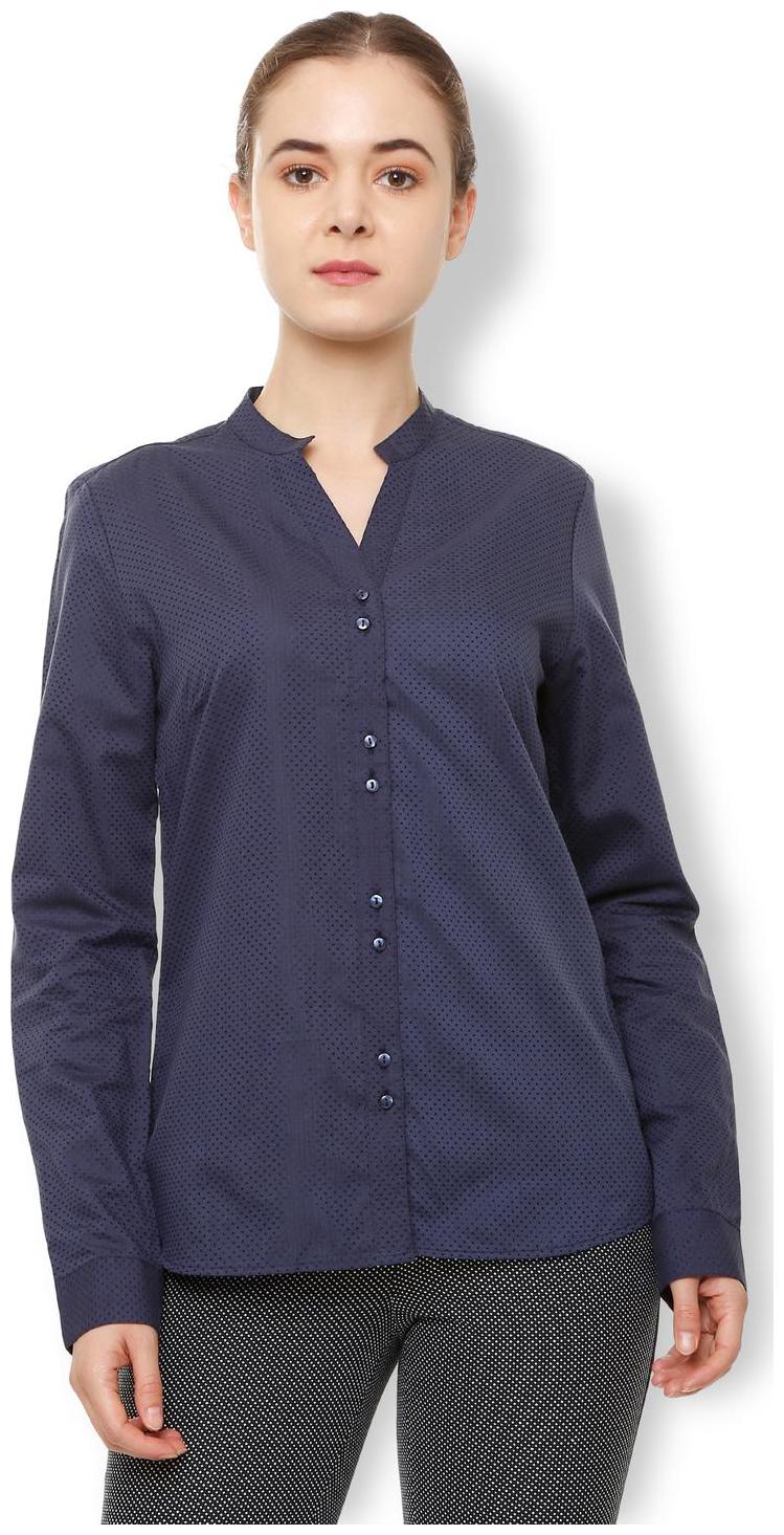 

Van Heusen Women Blue Printed Regular Fit Shirt