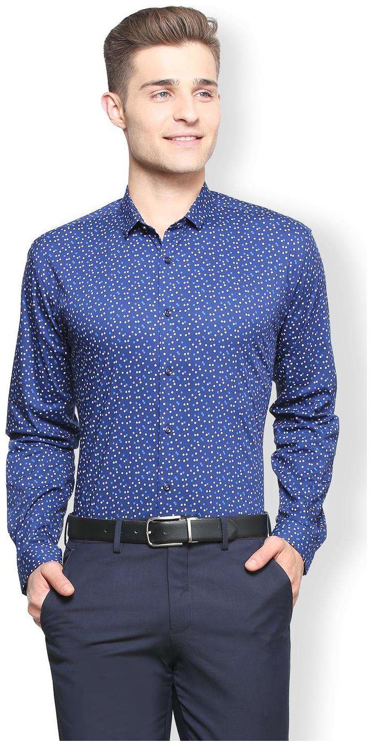 

Van Heusen Men Blue Printed Slim Fit Casual Shirt