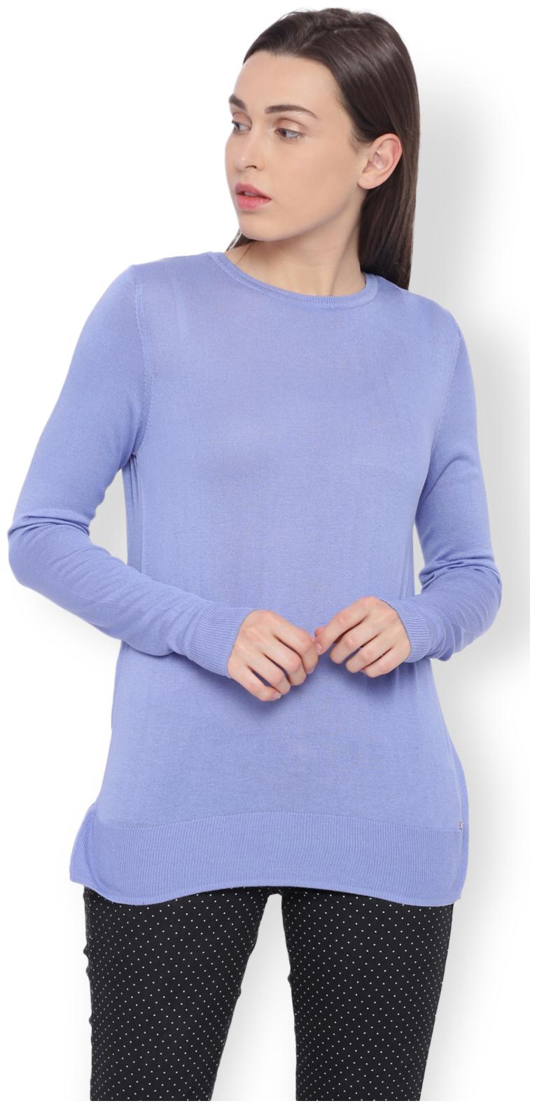 

Van Heusen Women Solid Regular top - Blue