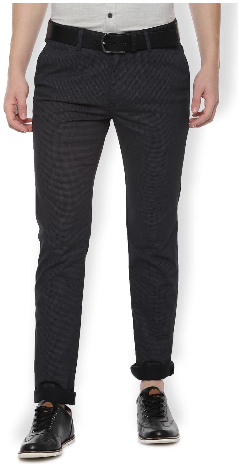 

Van Heusen Men Black Printed Slim fit Regular trousers