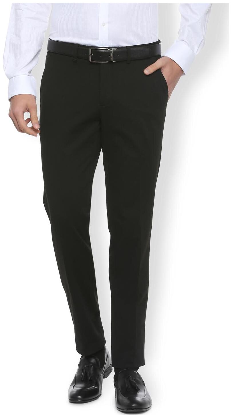 

Van Heusen Men Solid Slim Fit Formal Trouser - Black