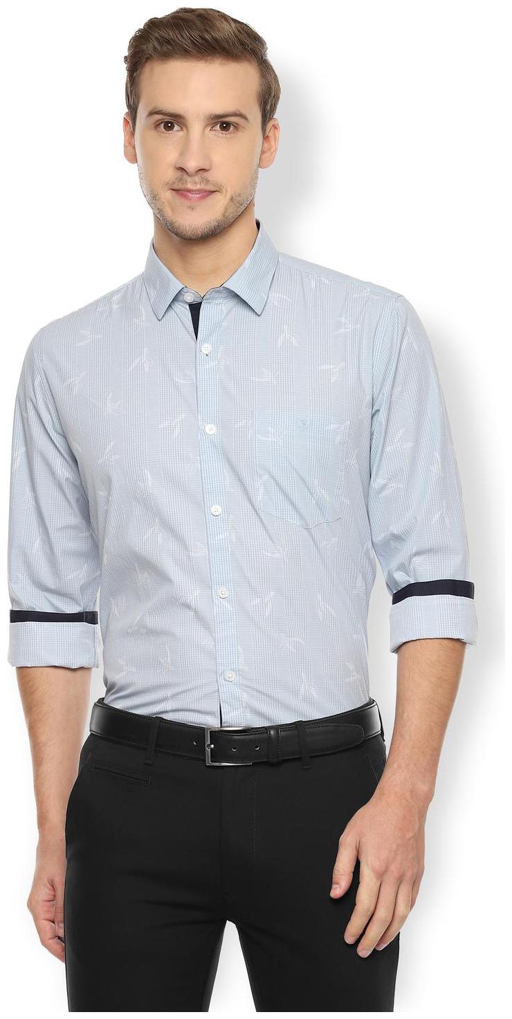 

Van Heusen Men Blue Printed Slim Fit Casual Shirt