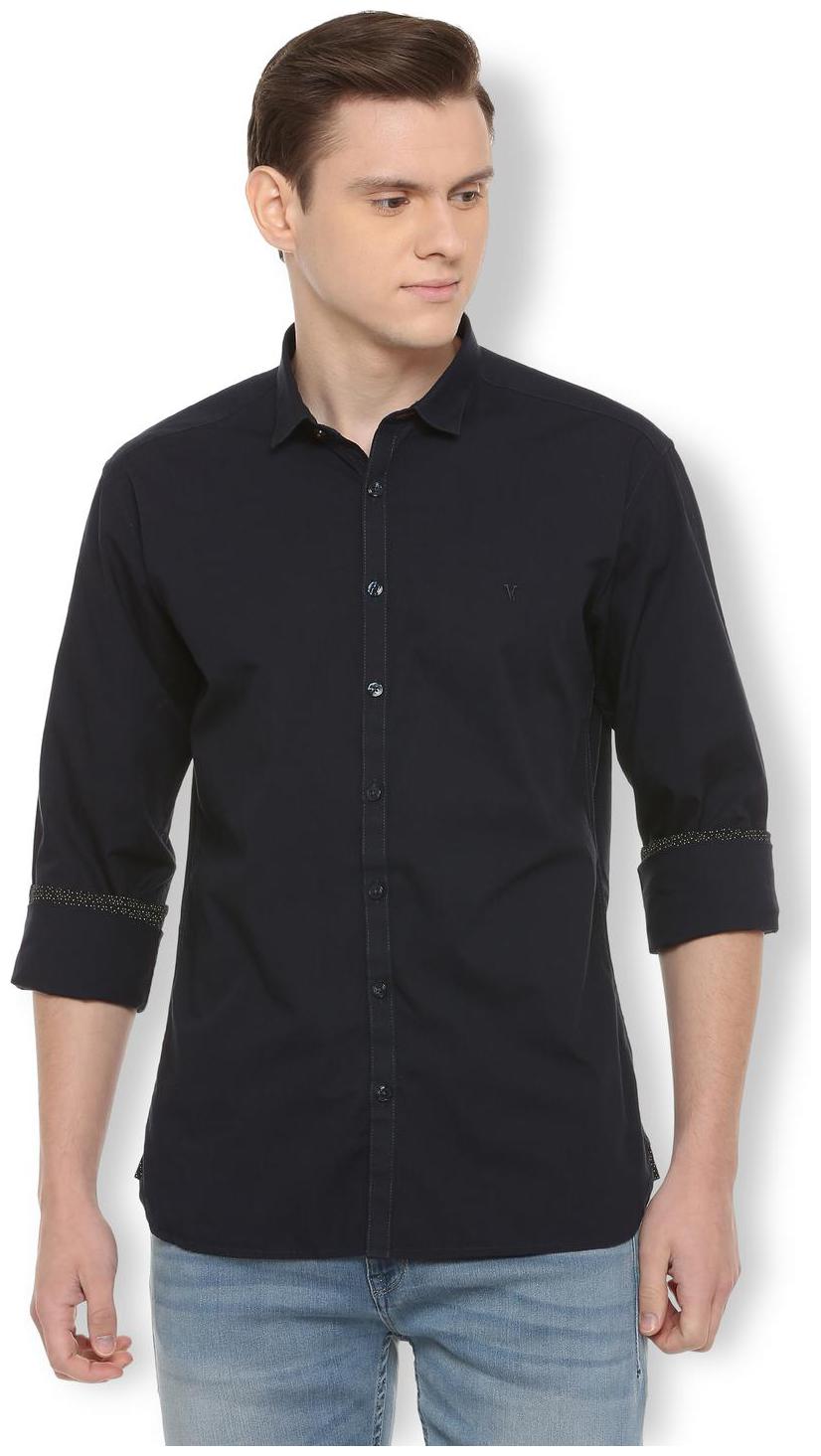 

Van Heusen Men Blue Solid Slim Fit Casual Shirt