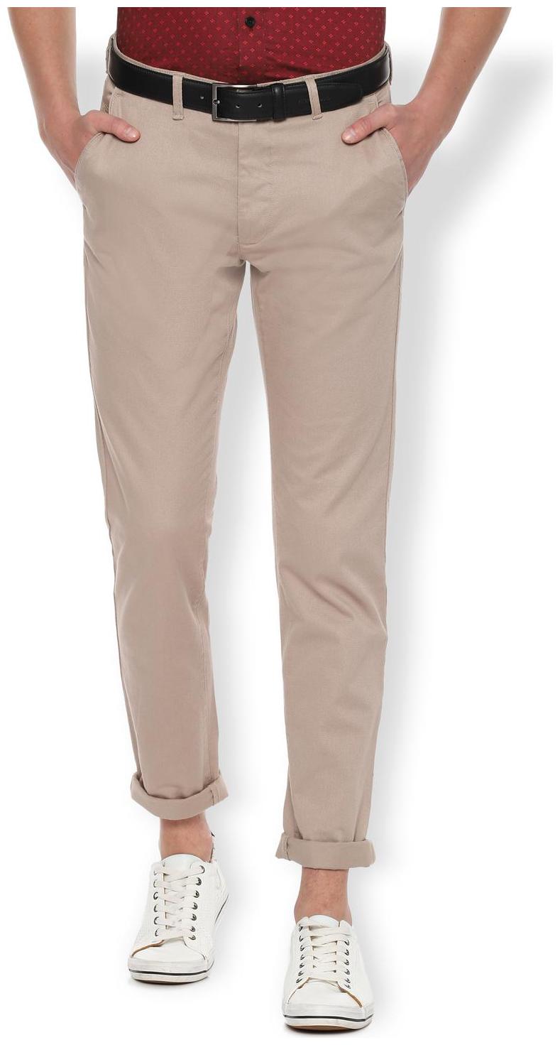 

Van Heusen Men Beige Textured Slim fit Regular trousers