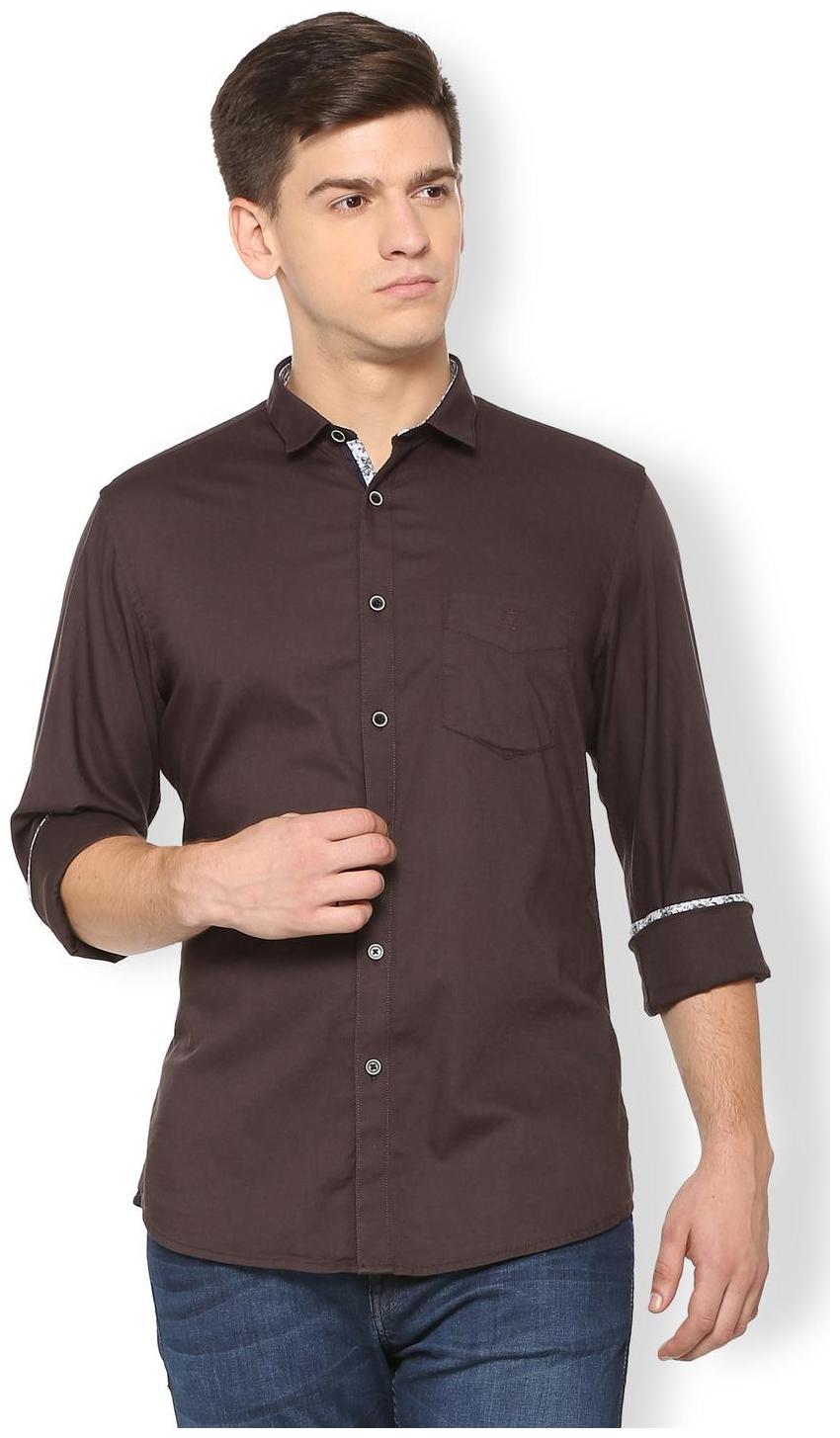 

Van Heusen Men Brown Solid Slim Fit Casual Shirt