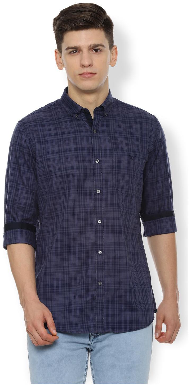 

Van Heusen Men Blue Checked Slim Fit Casual Shirt