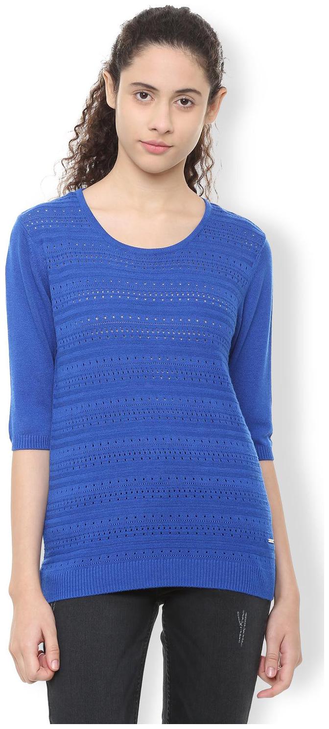 

Van Heusen Women Solid Regular top - Blue
