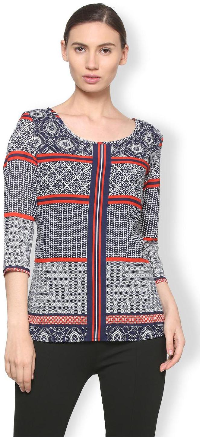 

Van Heusen Women Printed Regular top - Blue