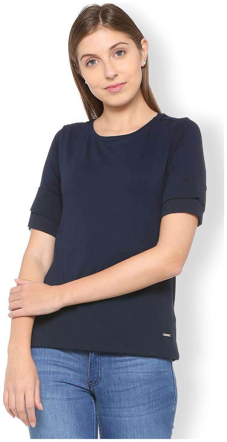 

Van Heusen Women Solid Regular top - Blue