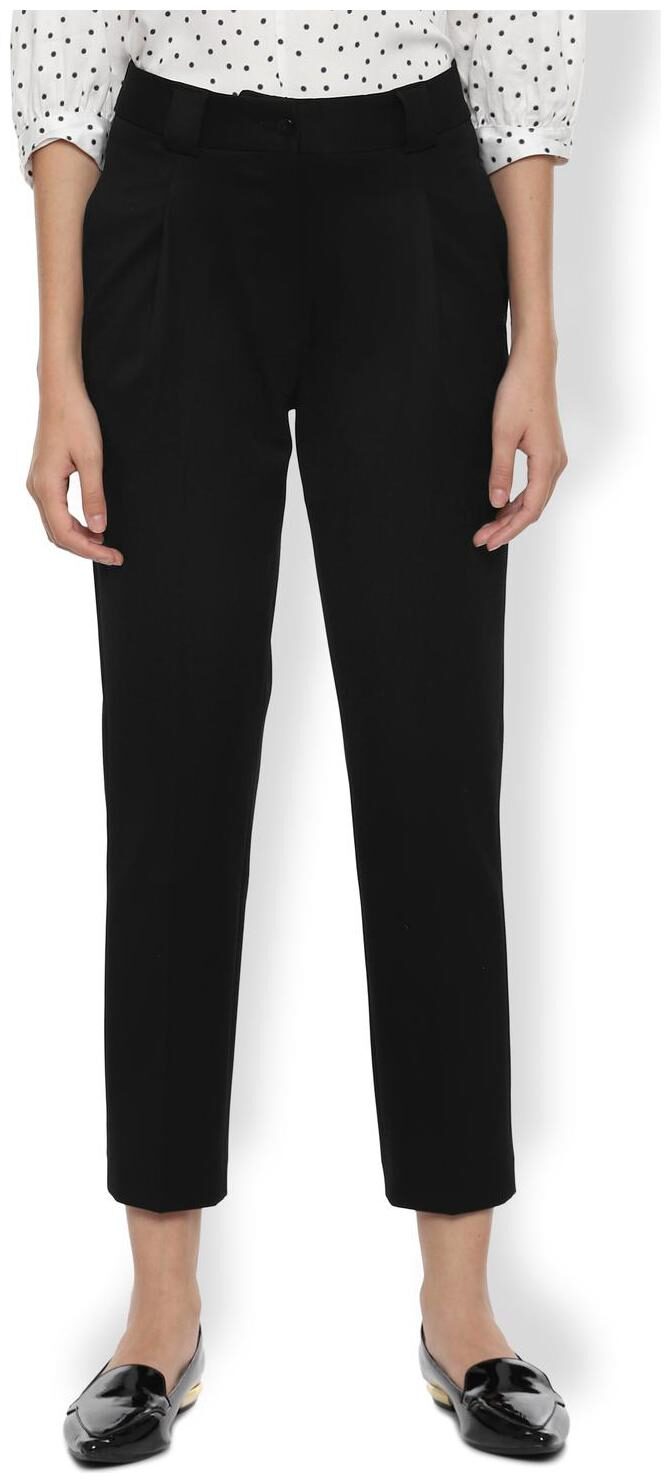 

Van Heusen Women Black Regular fit Regular trousers