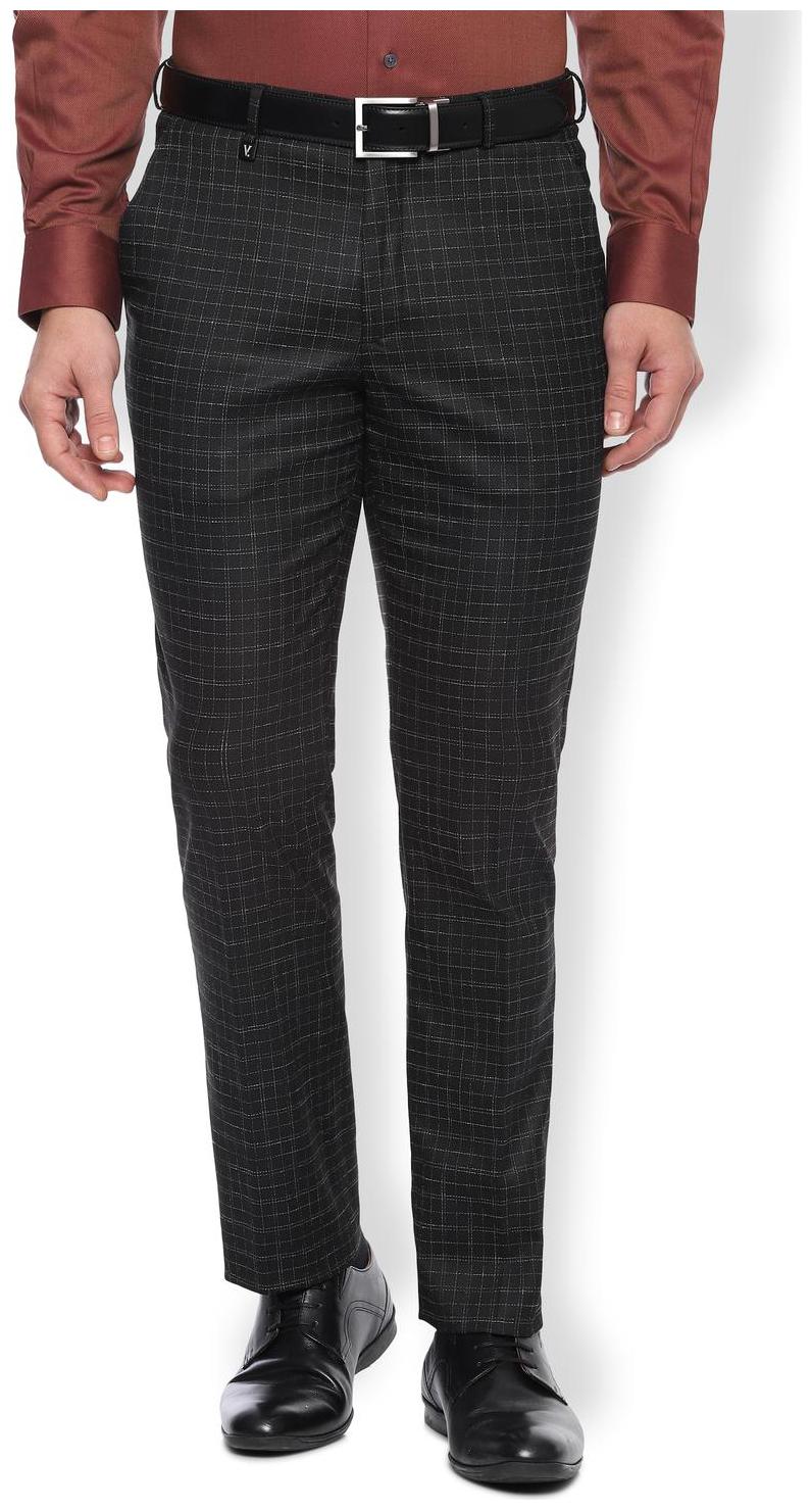 

Van Heusen Men Checked Skinny Fit Formal Trouser - Black