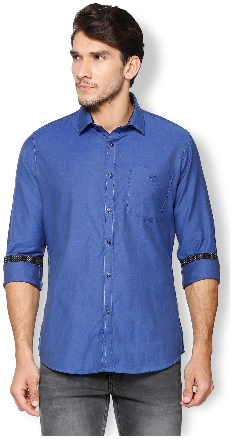 

Van Heusen Men Blue Solid Slim Fit Casual Shirt