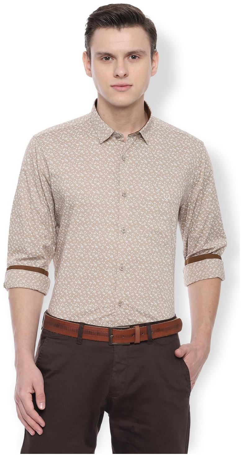 

Van Heusen Men Beige Printed Slim Fit Casual Shirt