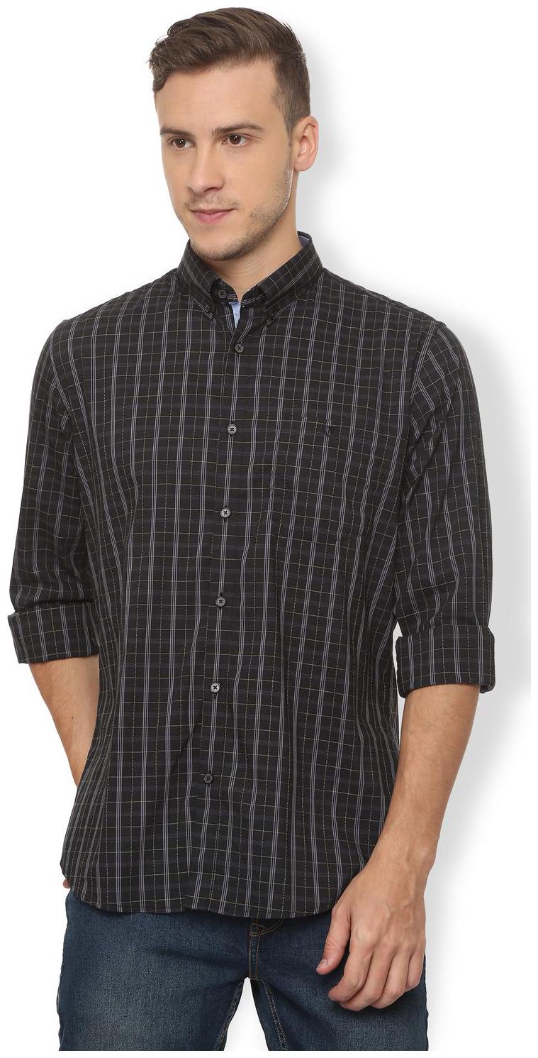

Van Heusen Men Black Checked Slim Fit Casual Shirt