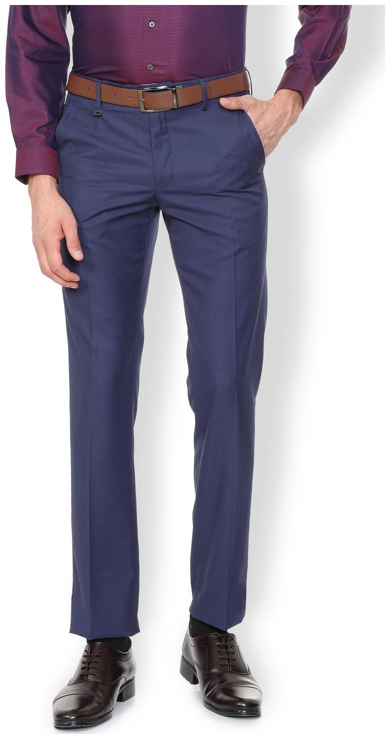 

Van Heusen Men Solid Slim Fit Formal Trouser - Blue