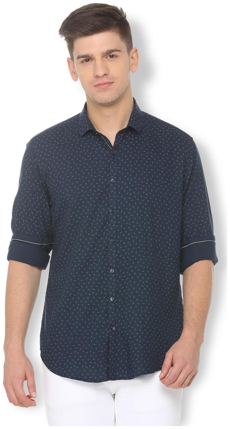 

Van Heusen Men Blue Printed Slim Fit Casual Shirt