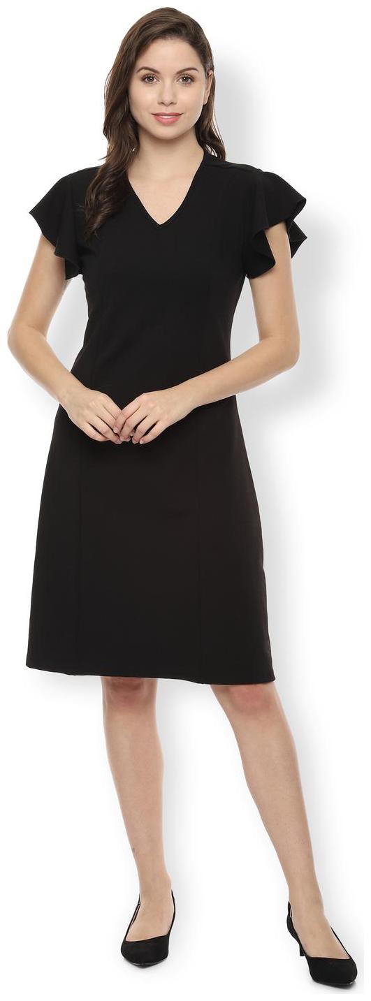 

Van Heusen Black Solid A-line dress