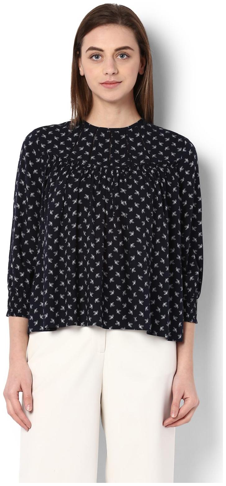 

Van Heusen Women Printed Regular top - Black