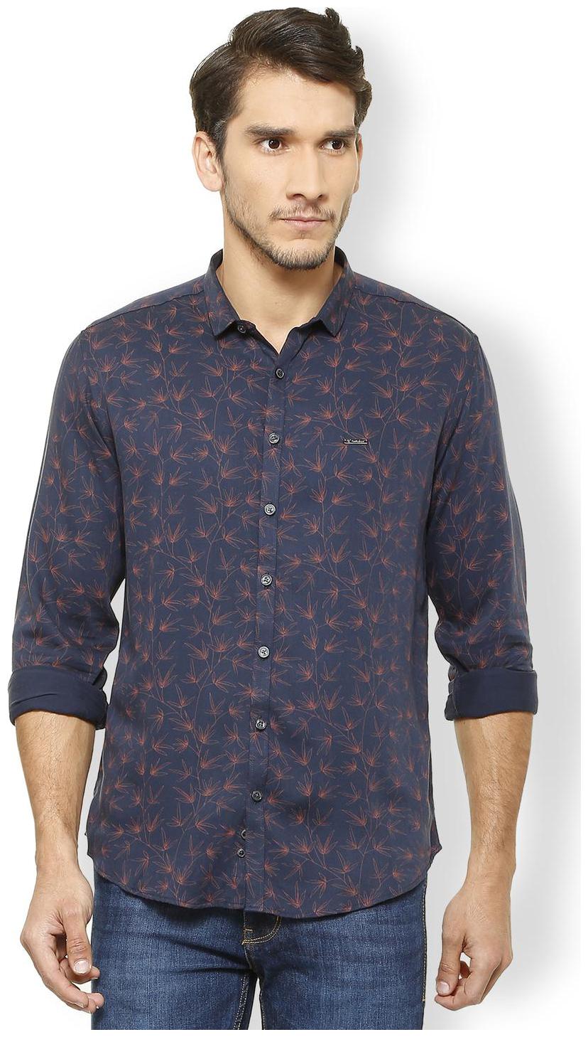 

Van Heusen Men Blue Printed Slim Fit Casual Shirt