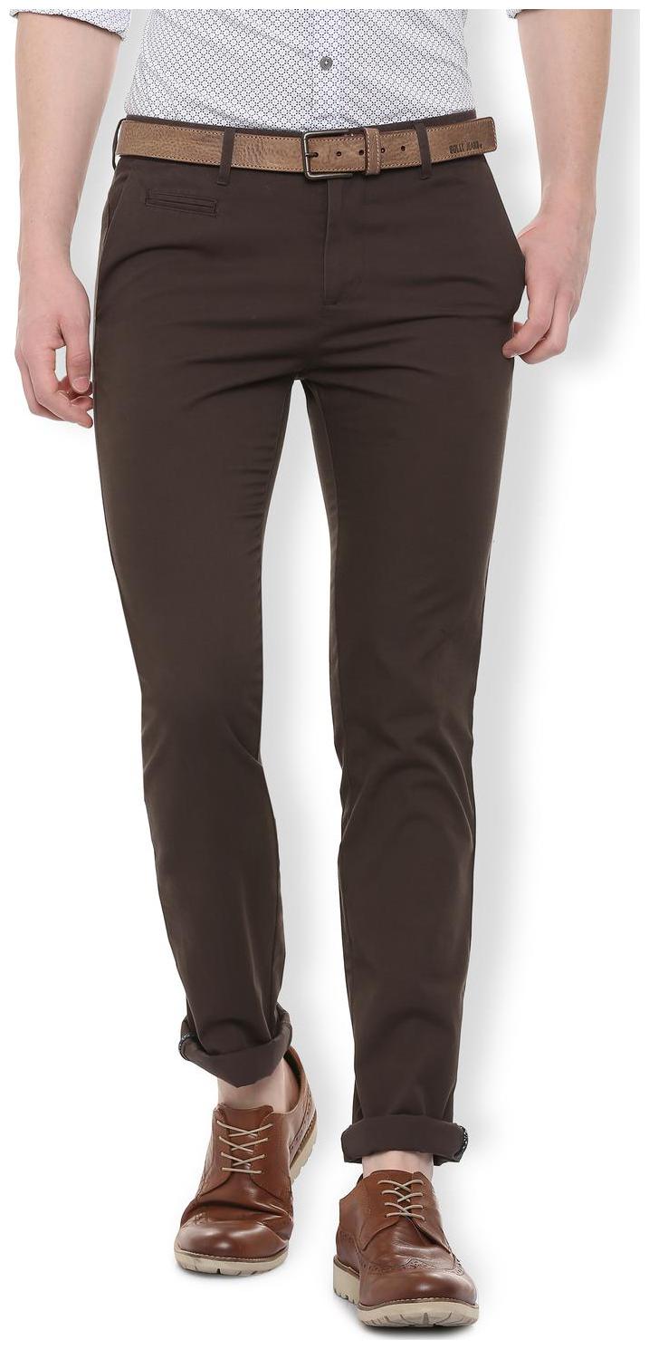 

Van Heusen Men Brown Solid Slim fit Regular trousers