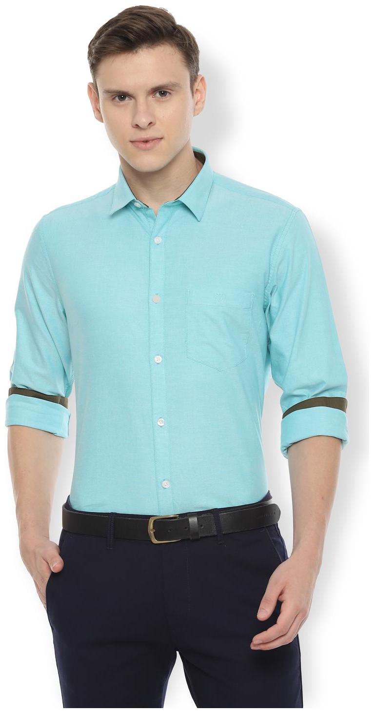 

Van Heusen Men Blue Solid Slim Fit Casual Shirt