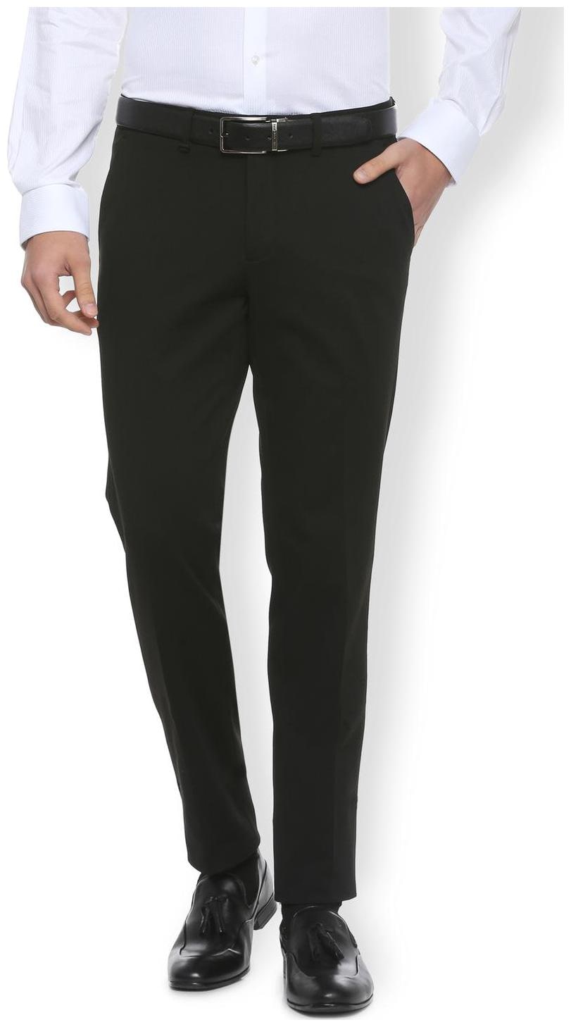 

Van Heusen Men Solid Slim Fit Formal Trouser - Black