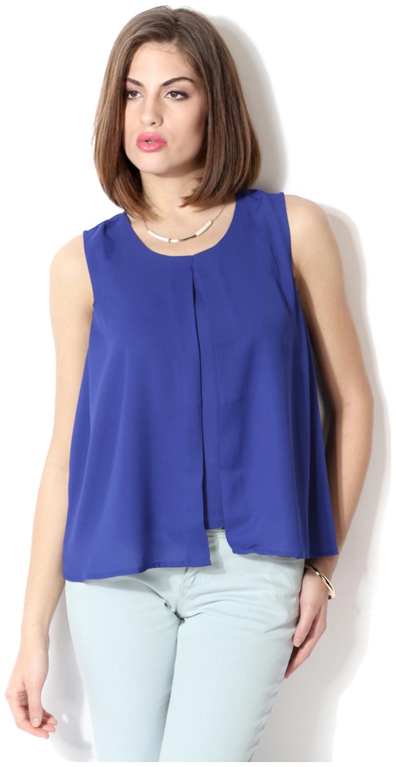

Van Heusen Blue Polyester Regular Fit Top