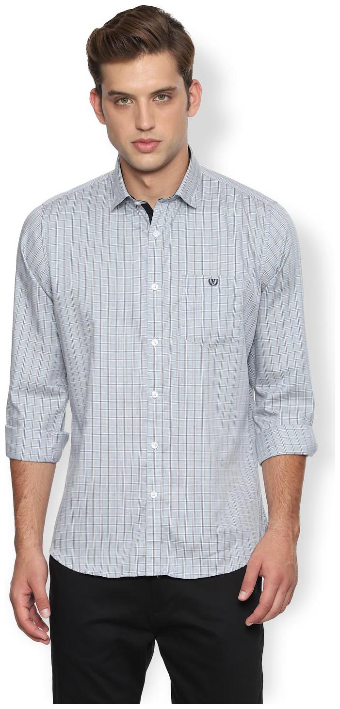 

Van Heusen Men Grey Checked Slim Fit Casual Shirt