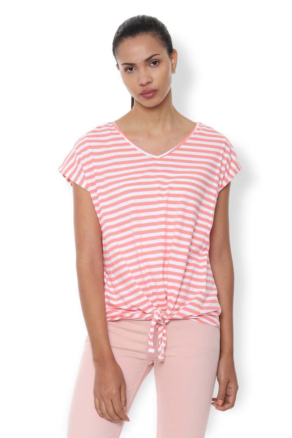 

Van Heusen Women Striped Regular top - Orange