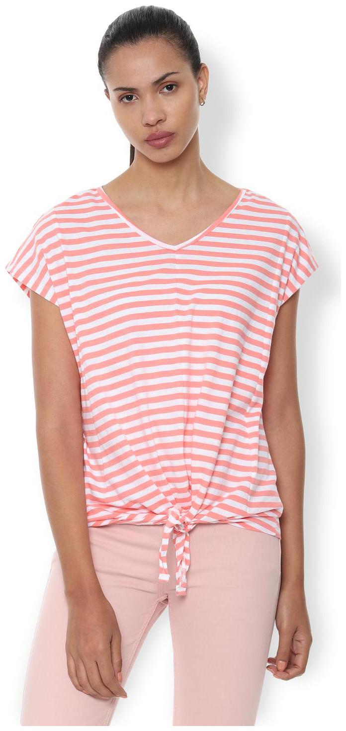 

Van Heusen Women Striped Regular top - Orange