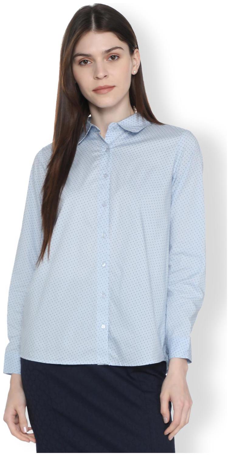 

Van Heusen Women Blue Printed Regular Fit Shirt